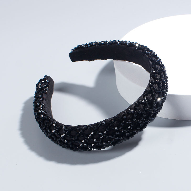 Simple pearl red thin sponge headband