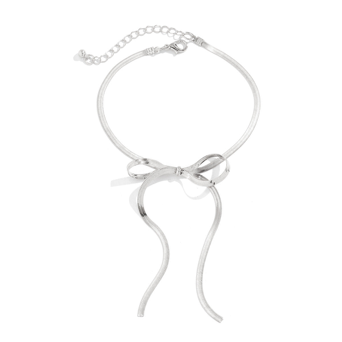 Simple and cool bow long anklet