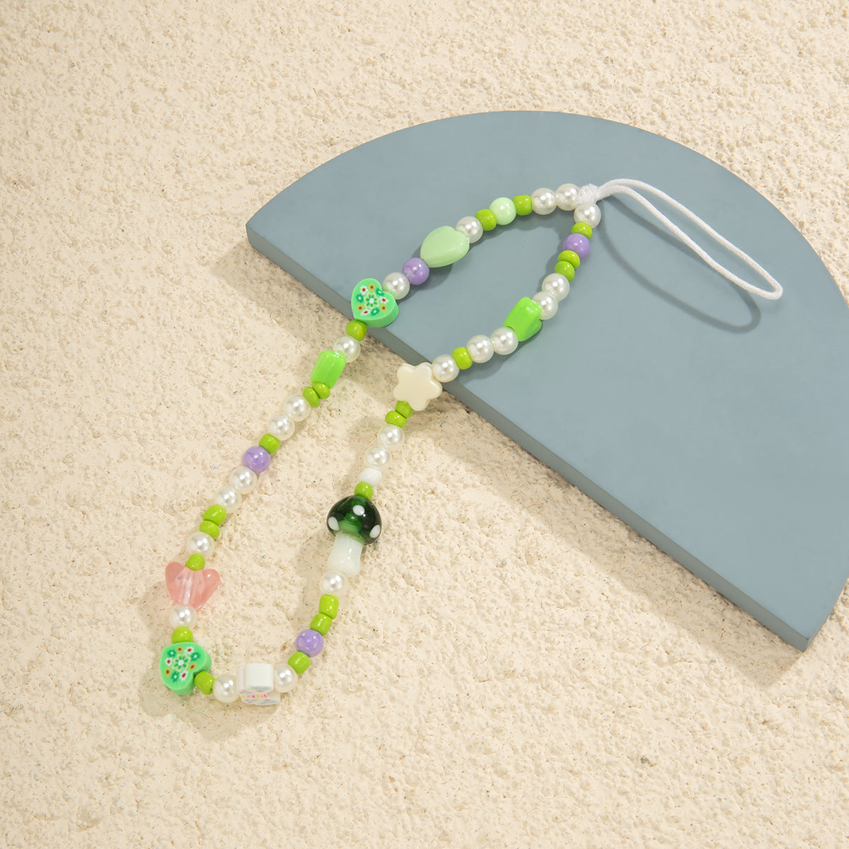 Handmade ethnic style beaded mushroom pendant