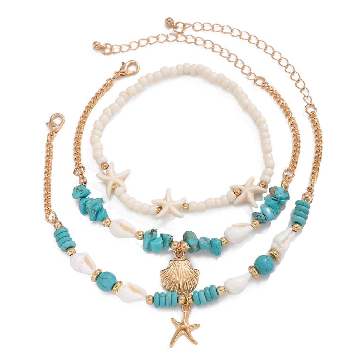 Beach Resort Turquoise Encrusted Anklet