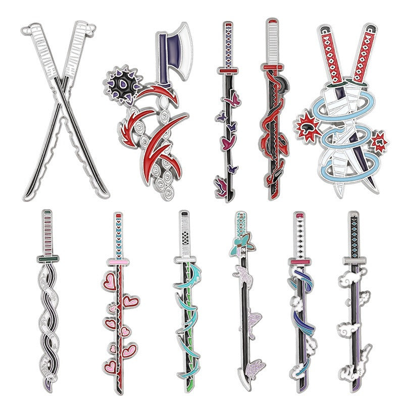 New cartoon anime peripheral weapon alloy brooch