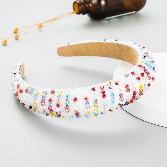 Simple pearl red thin sponge headband