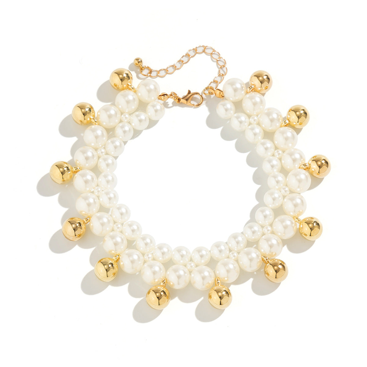 Vacation style beach imitation pearl ankle chain