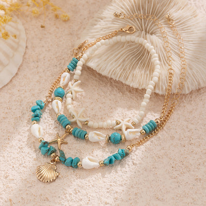 Beach Resort Turquoise Encrusted Anklet