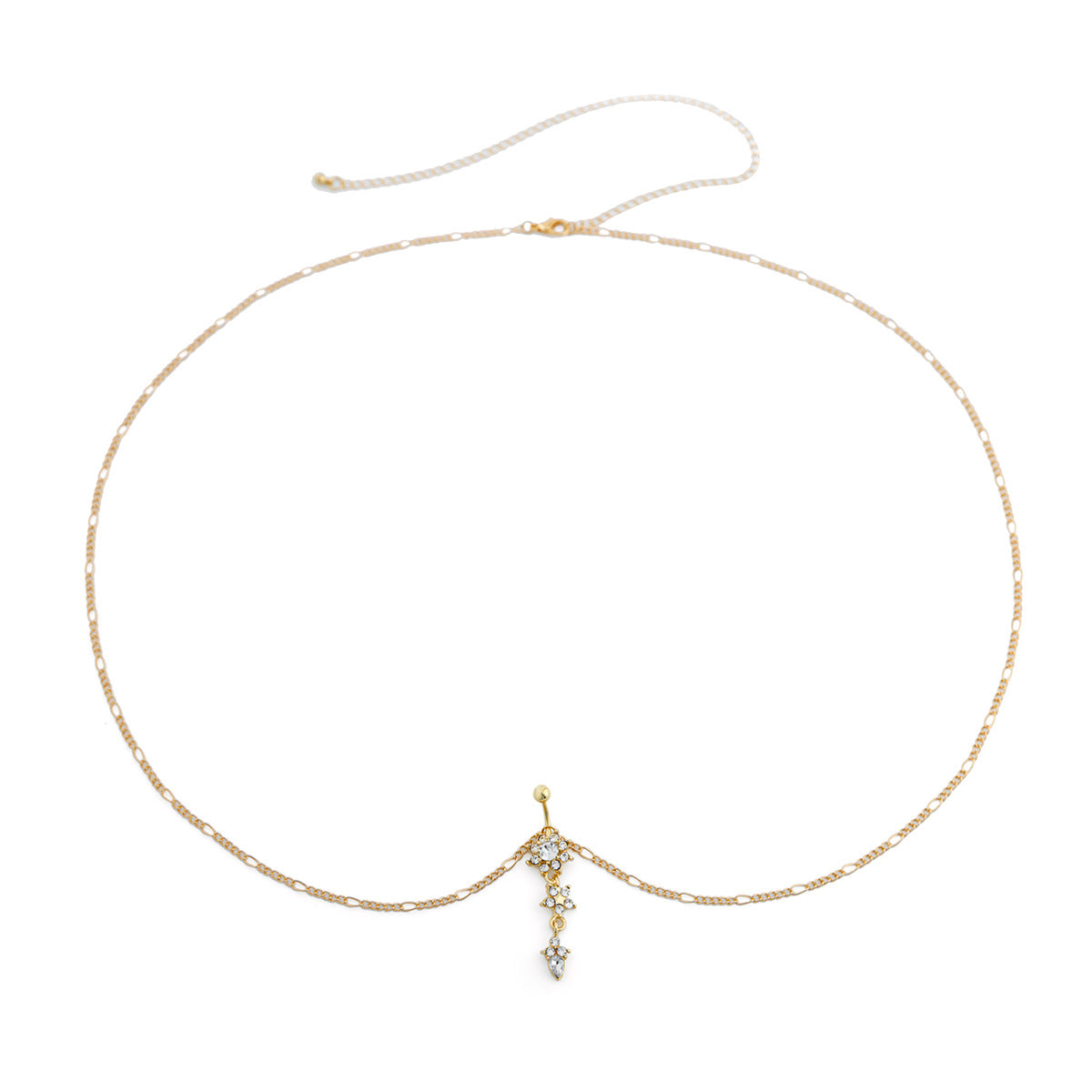 Sweet and cool summer sexy rhinestone waist chain