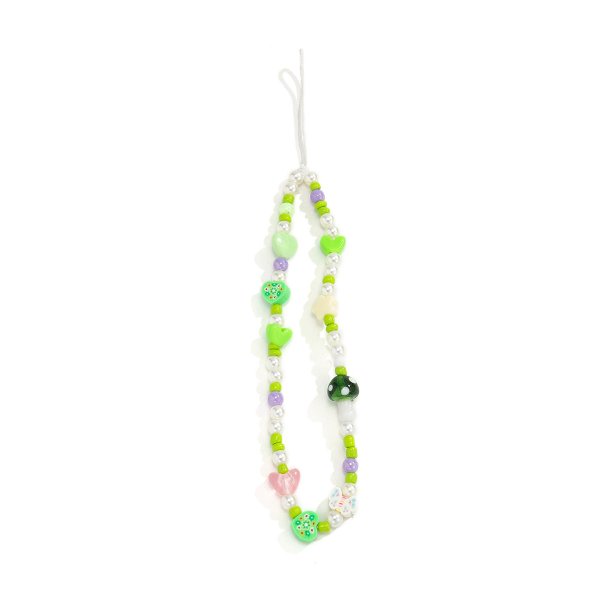 Handmade ethnic style beaded mushroom pendant