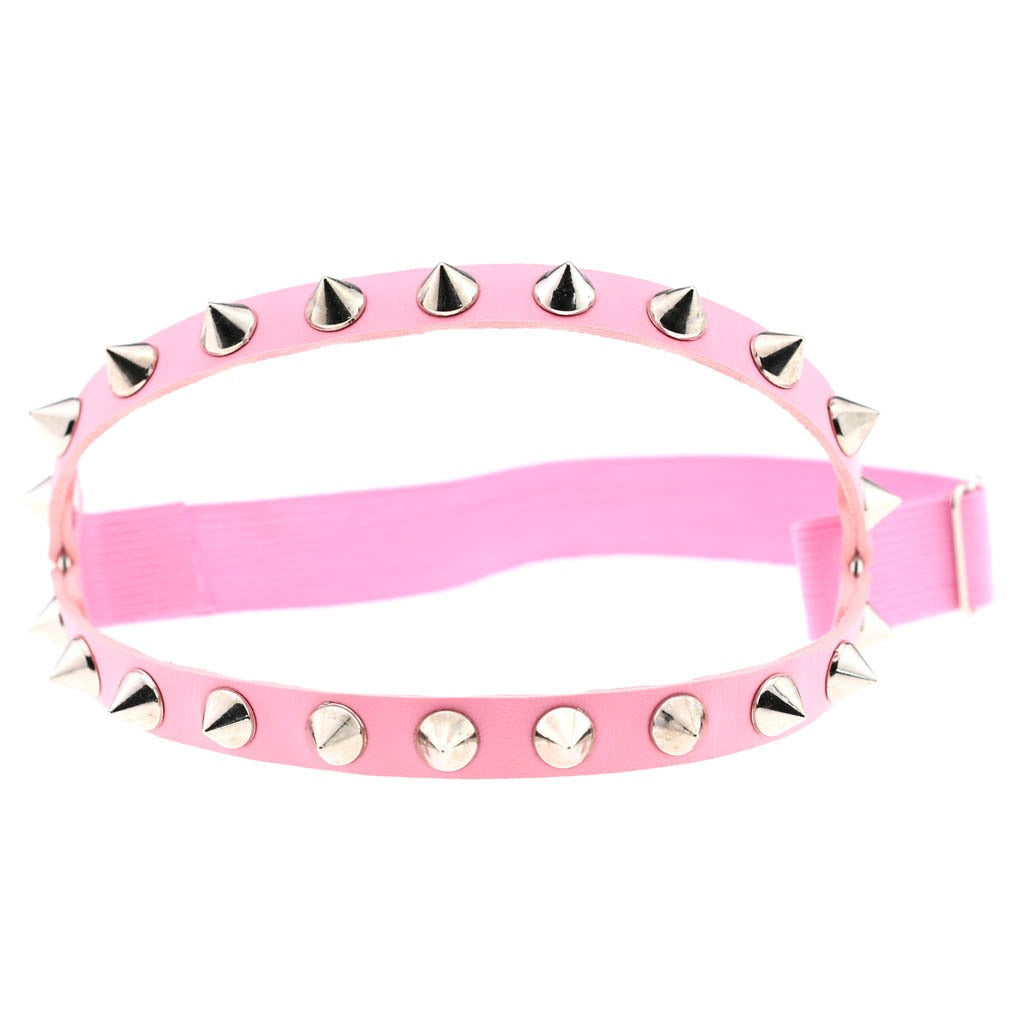 Sexy Decorative Punk Hip Hop Leather Double Row Rivet Garter Belt
