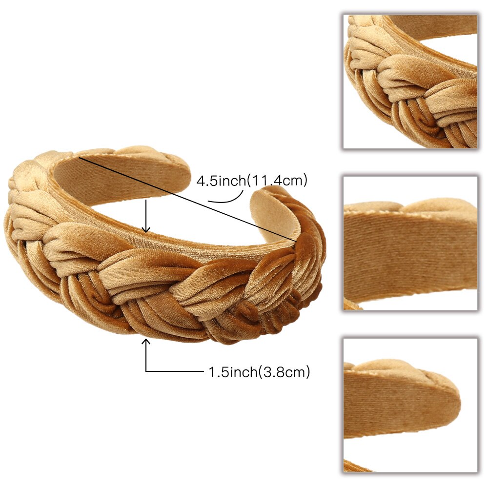 Gold Velvet Braid Headband