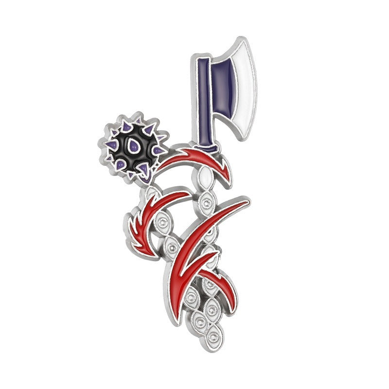 New cartoon anime peripheral weapon alloy brooch