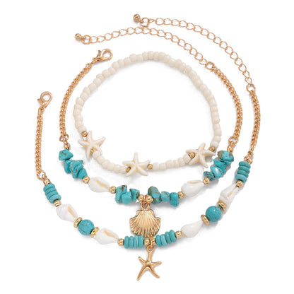 Beach Resort Turquoise Encrusted Anklet