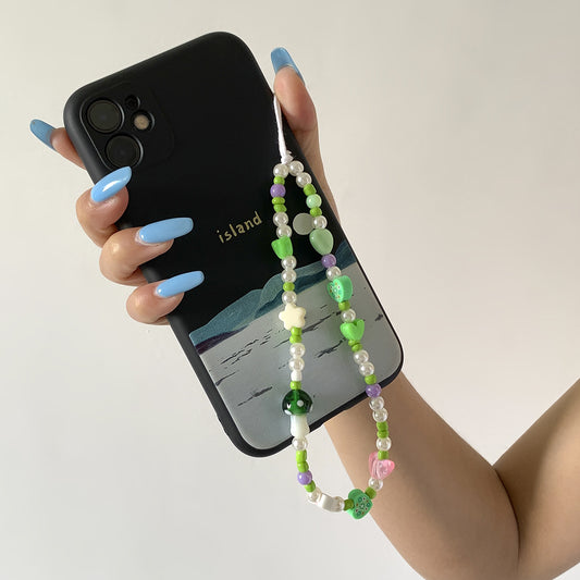 Handmade ethnic style beaded mushroom pendant