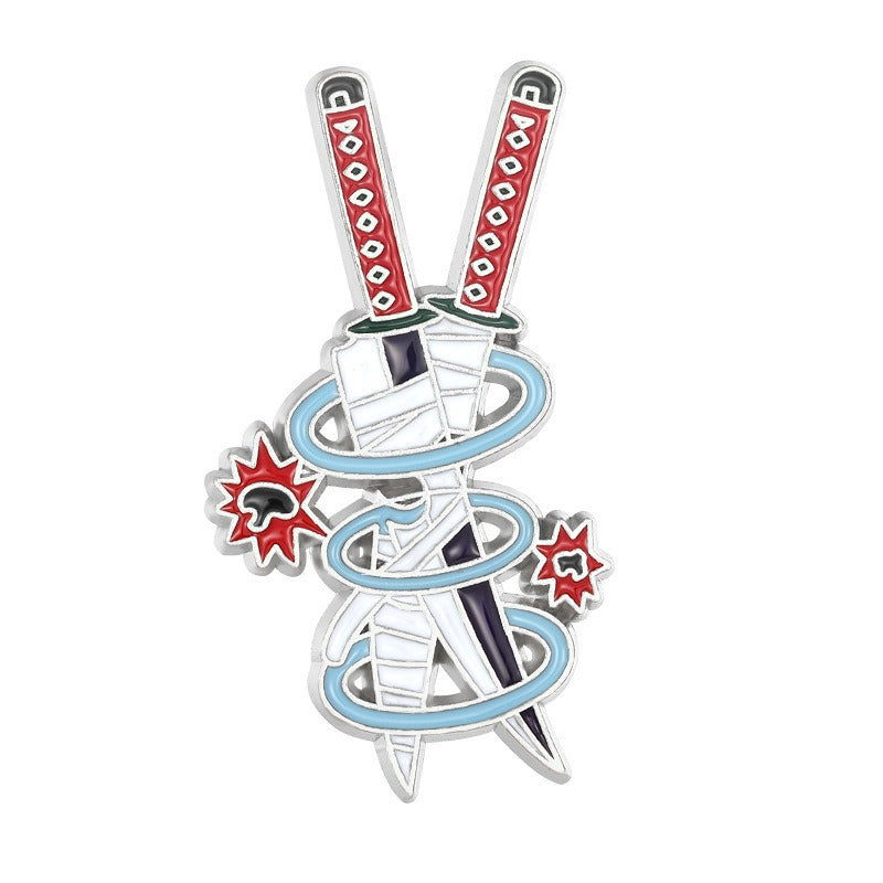 New cartoon anime peripheral weapon alloy brooch