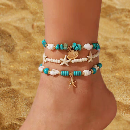 Beach Resort Turquoise Encrusted Anklet