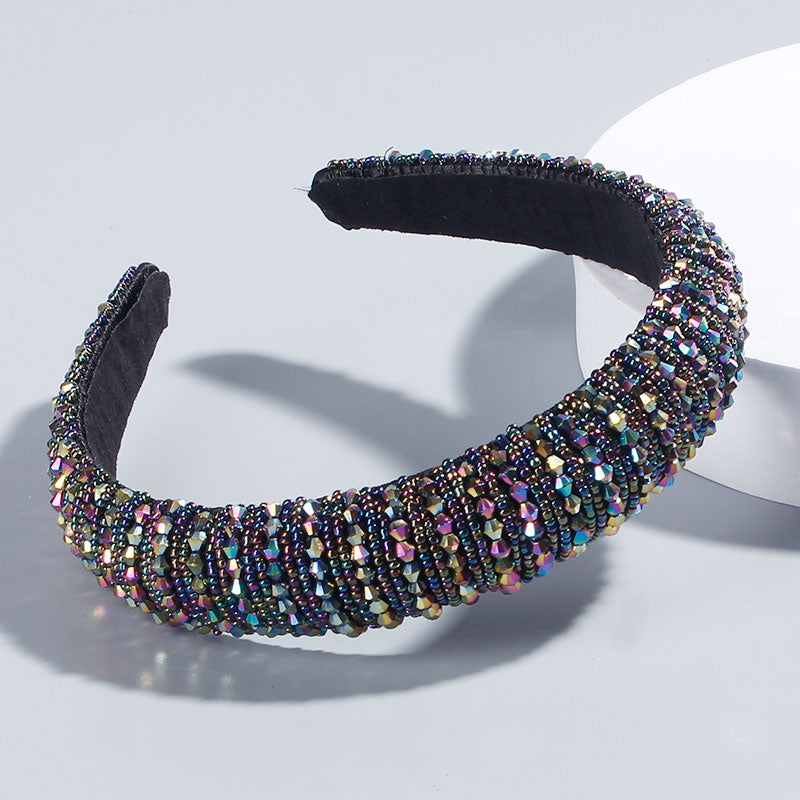 Simple pearl red thin sponge headband