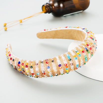 Simple pearl red thin sponge headband