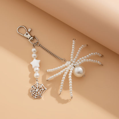 Sunflower Crystal White Pearl Set Keychain