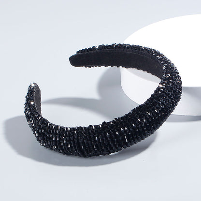 Simple pearl red thin sponge headband