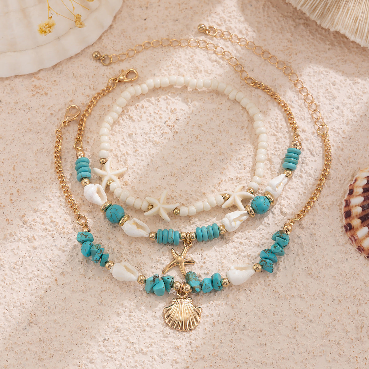 Beach Resort Turquoise Encrusted Anklet